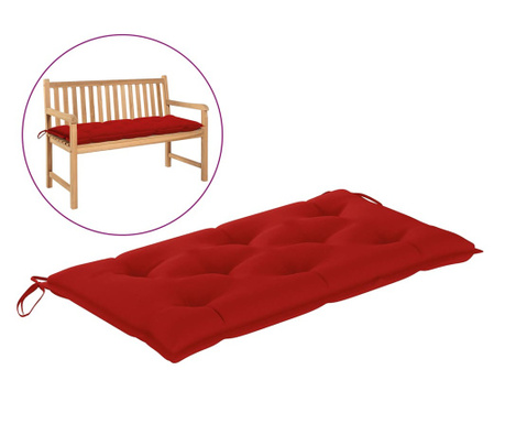 Възглавница за градинска пейка, червена, 100x50x7 см, плат