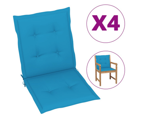Perne scaun de grădină, 4 buc., albastru, 100x50x3 cm