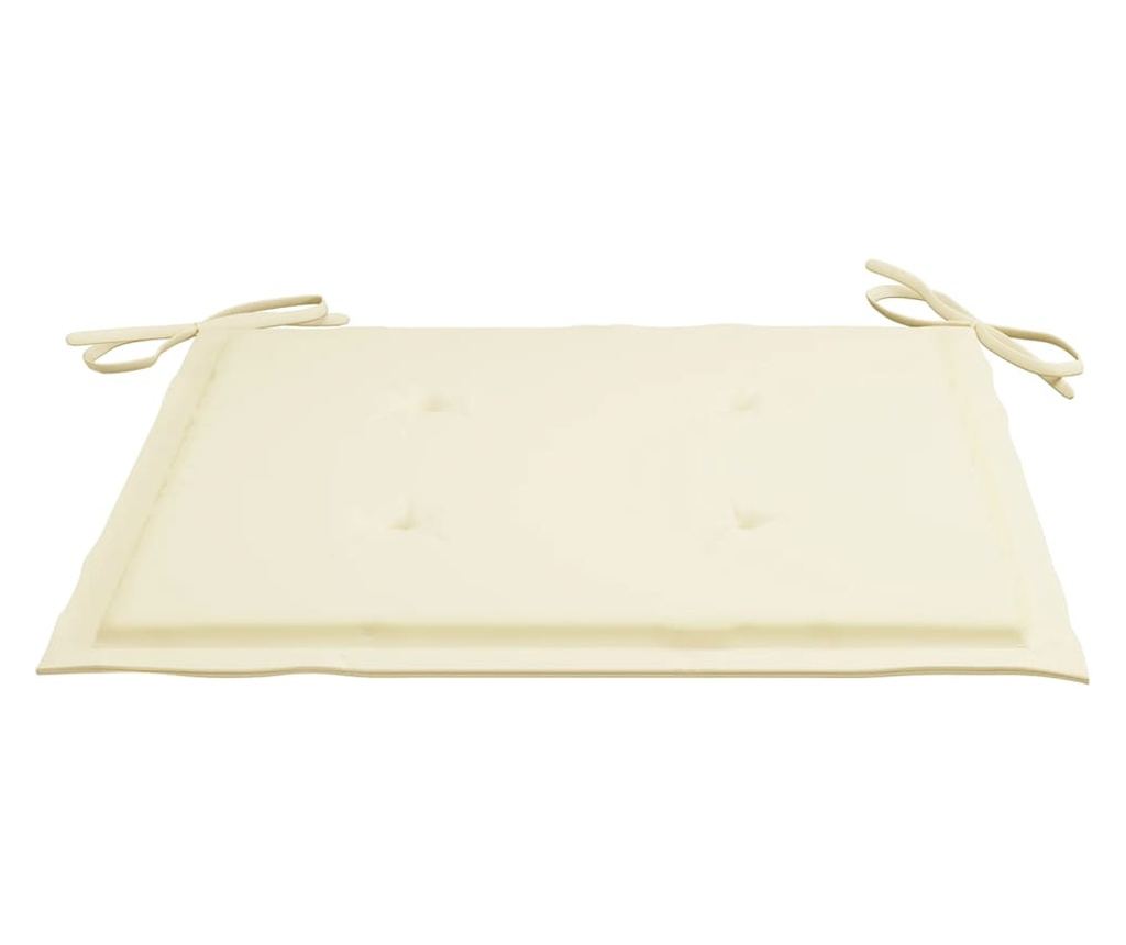 Градински възглавници за столове, 4 бр., Кремаво, 40x40x3 см - 5