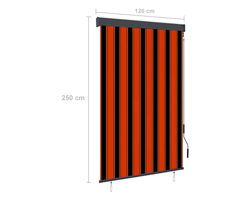 Jaluzea tip rulou de exterior, portocaliu și maro, 120 x 250 cm - 8