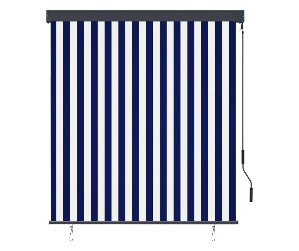 Vanjska rolo zavjesa, plavo-bijela, 140 x 250 cm - 2
