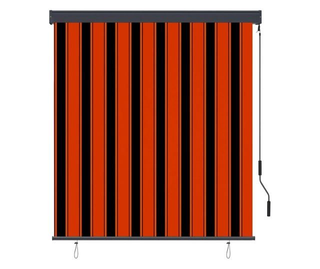 Външна ролетна щора, оранжева и кафява, 140 x 250 см