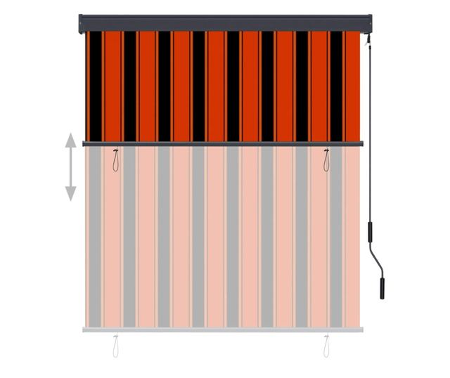 Външна ролетна щора, оранжева и кафява, 140 x 250 см