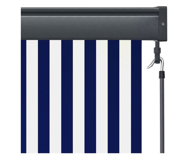 Външна ролетна щора, синьо и бяло, 160 x 250 см
