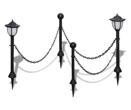 Lanac ograda sa 2 LED solarne lampe i 2 stupa 