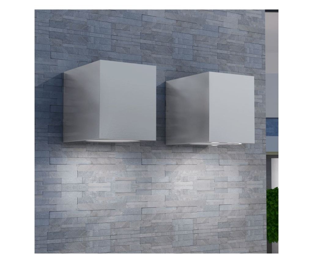 Kockaste vanjske zidne svjetiljke 2 kom - 4