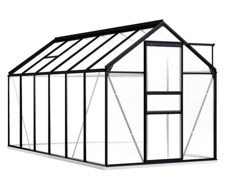 Staklenik s osnovnim okvirom, antracit, 7,03 m², aluminij