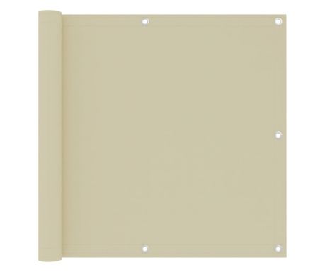 Paraván na balkon, krémový, 90x500 cm, oxfordská tkanina