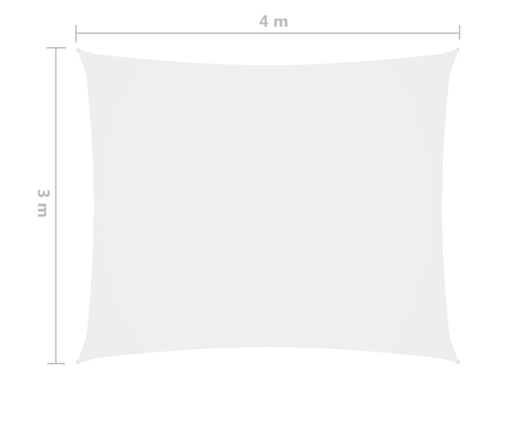 Plachta na stínění, bílá, 3x4 m, Oxford látka, obdélníková - 6