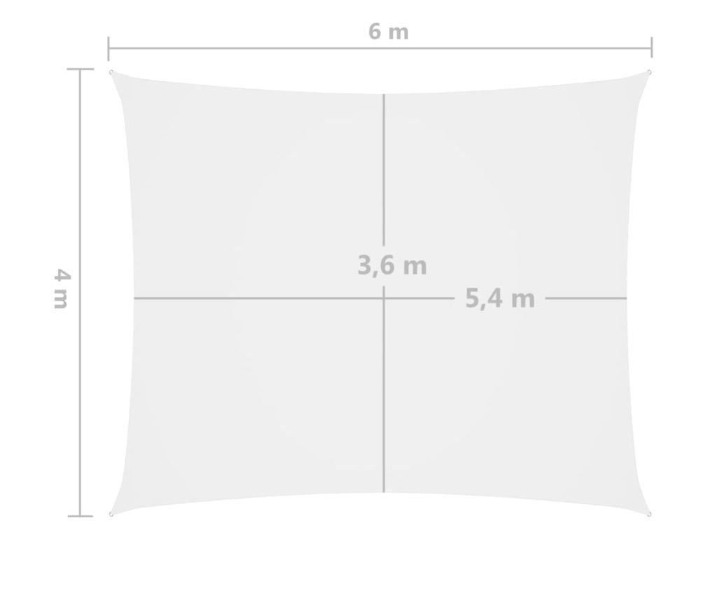 Senčno jadro oksford blago pravokotno 4x6 m belo - 8