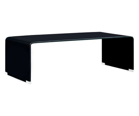 Τραπεζάκι σαλονιού, μαύρο, 98x45x31 εκ., γυαλί ασφαλείας