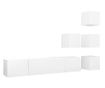 Set TV ormarića, 6 dijelova, bijela, iverica thumbnail 2