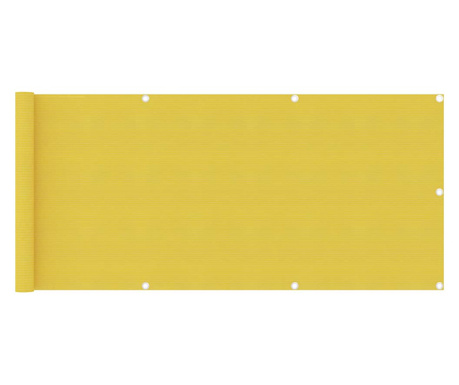 Балконски параван, жълт, 75x300 см, HDPE