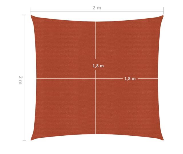 Jedro za zaštitu od sunca 160 g/m² terakota 2 x 2 m HDPE