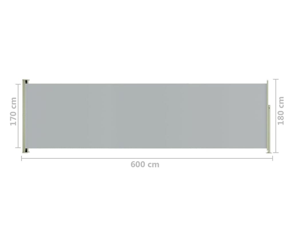 Σκίαστρο Βεράντας Πλαϊνό Συρόμενο Γκρι 180 x 600 εκ. - 15