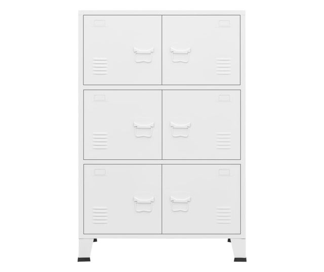 Industrijski sanduk za pohranu bijeli 75 x 40 x 115 cm metalni