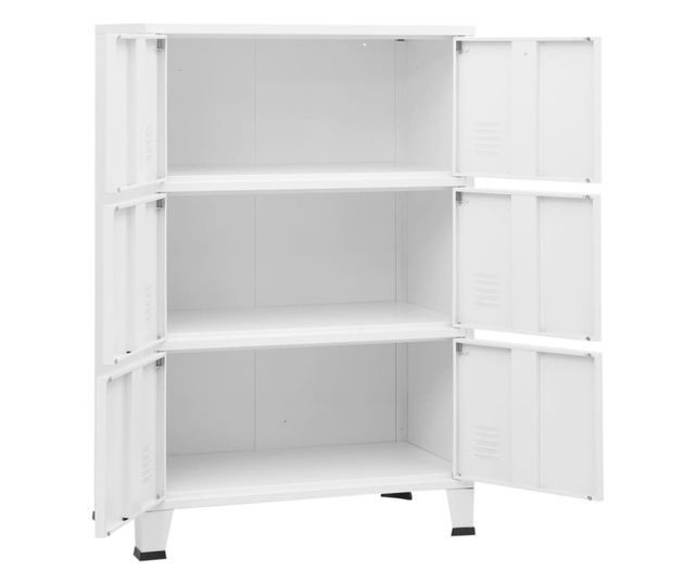 Industrijski sanduk za pohranu bijeli 75 x 40 x 115 cm metalni