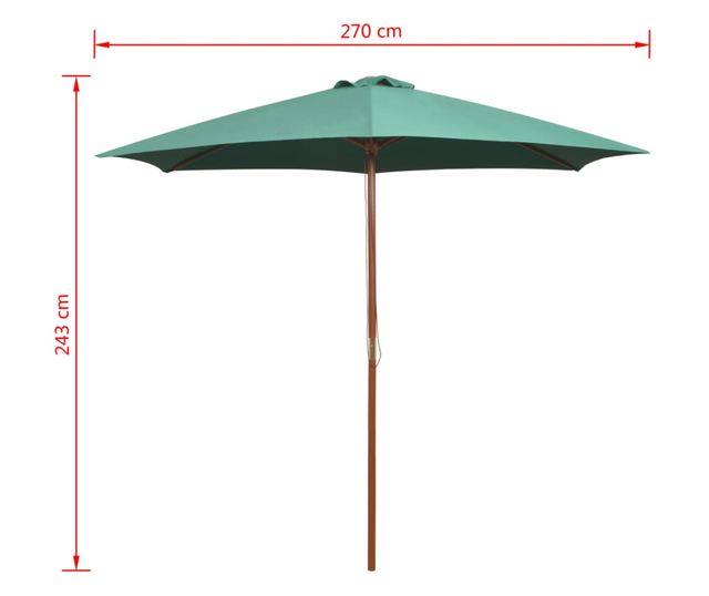Naperny faoszloppal 270 x 270 cm, zld