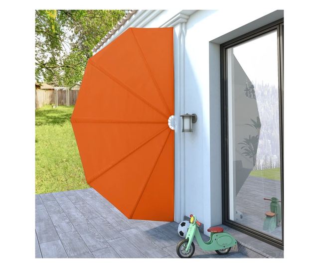 Αναδιπλούμενο πλαϊνό σκίαστρο για αίθριο, κεραμιδί, 200 εκ.