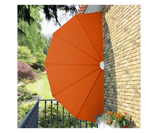 Αναδιπλούμενο πλαϊνό σκίαστρο για αίθριο, κεραμιδί, 200 εκ.