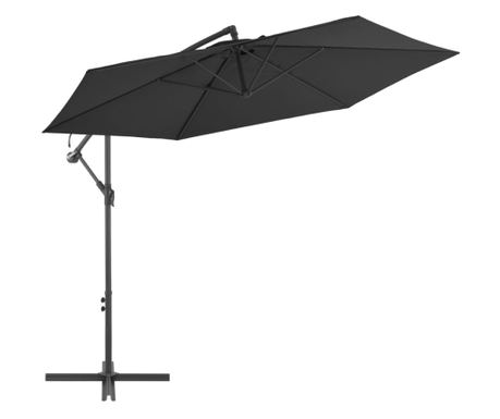 Konzolni suncobran s aluminijskom šipkom 300 cm crni 