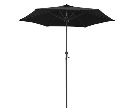 Чадър за слънце, черен, 200x211 см, алуминий