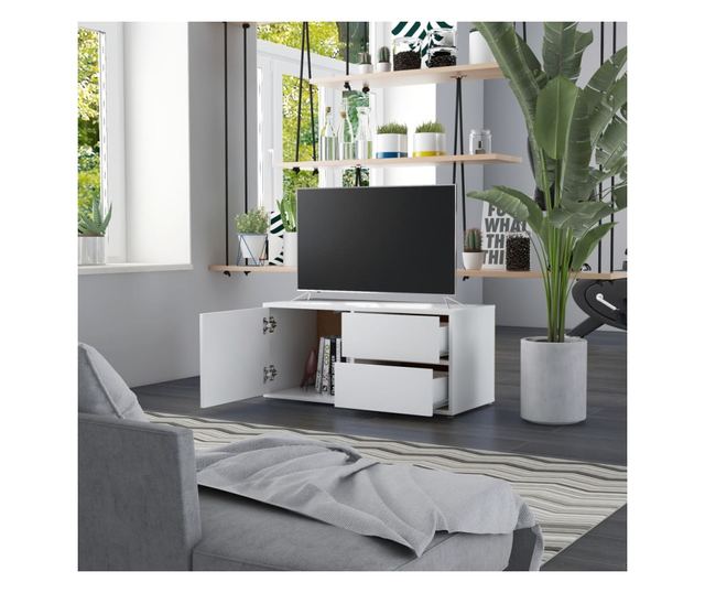 TV ormarić bijeli 80 x 34 x 36 cm od iverice