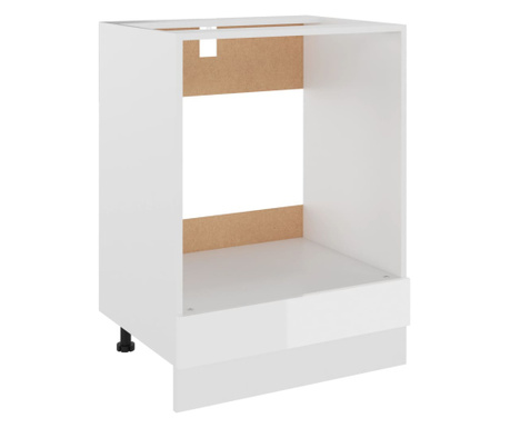magasfényű fehér forgácslap sütőszekrény 60 x 46 x 81,5 cm