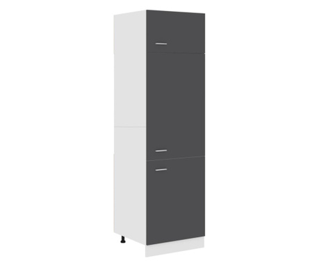 Шкаф за хладилник, сив, 60x57x207 см, ПДЧ
