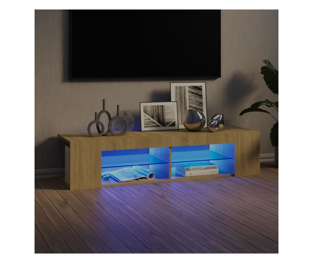 TV ormarić s LED svjetlima boja hrasta sonome 135 x 39 x 30 cm - 5