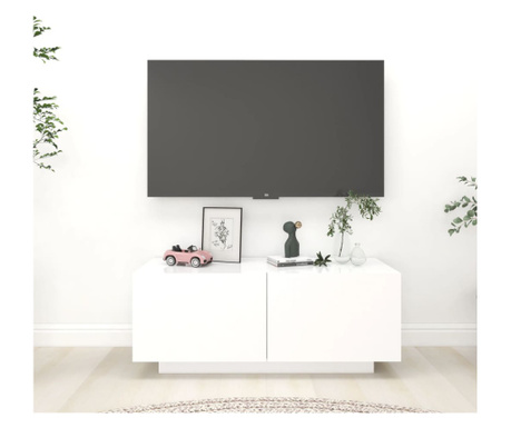 Comodă TV, alb, 100x35x40 cm, PAL