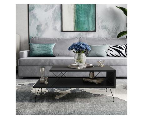 Холна маса  Kalune Design 854KLN2825, 100x50x40 см, ПДЧ, Меламиново покритие, Тъмносив