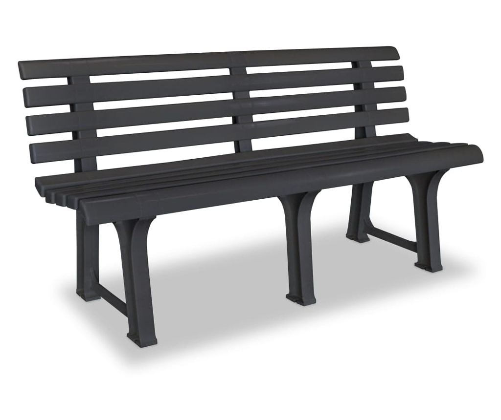 Vrtna klupa 145,5 cm plastična antracit - 2
