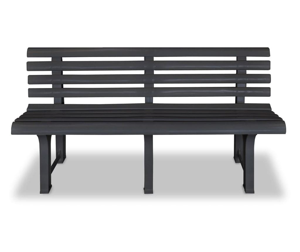 Vrtna klupa 145,5 cm plastična antracit - 6