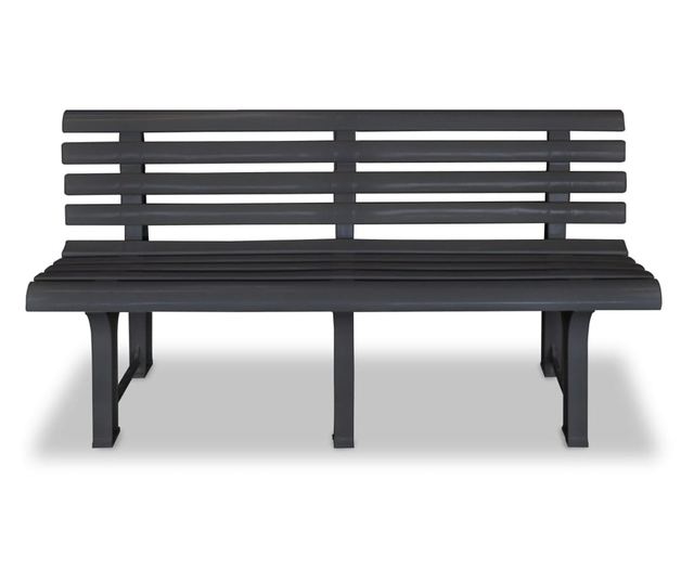 Vrtna klupa 145,5 cm plastična antracit