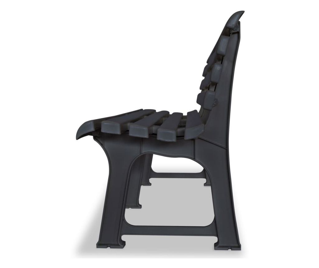 Vrtna klupa 145,5 cm plastična antracit - 9