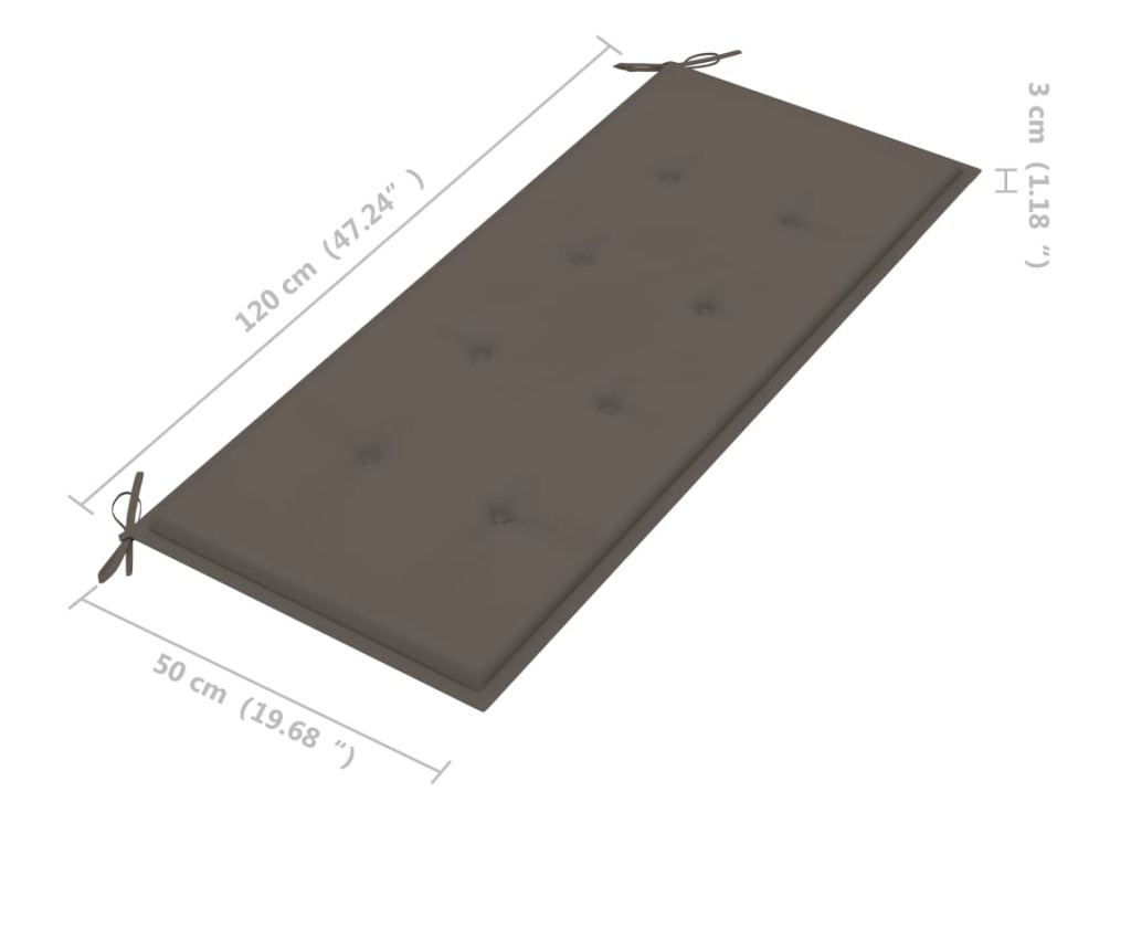 Градинска пейка с възглавница, 120 см, бамбук - 9