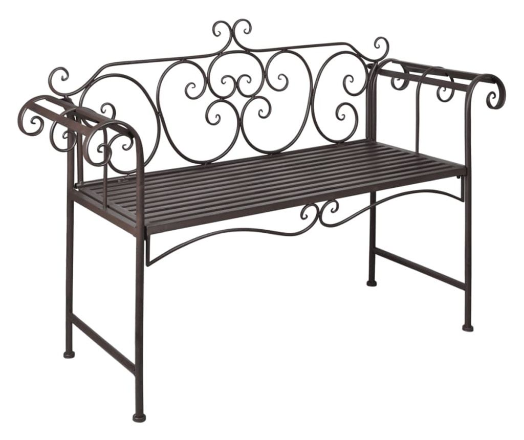 Vrtna klupa 132 cm čelik antička smeđa - 2