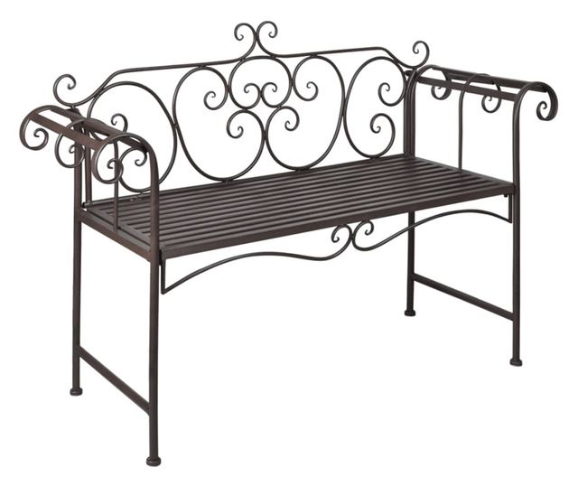 Vrtna klupa 132 cm čelik antička smeđa