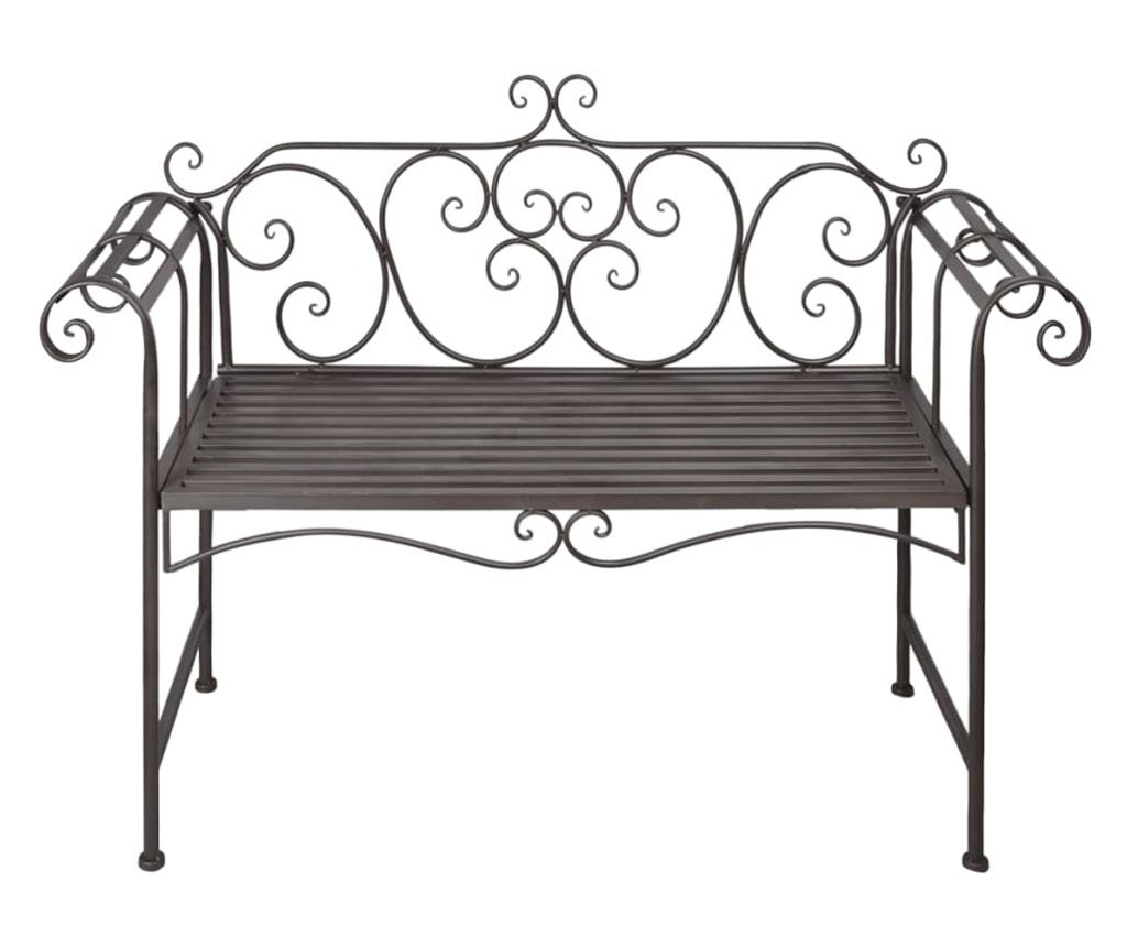 Vrtna klupa 132 cm čelik antička smeđa - 5