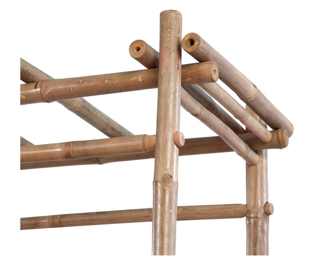 Vrtna klupa s pergolom, 130 cm, bambus - 4