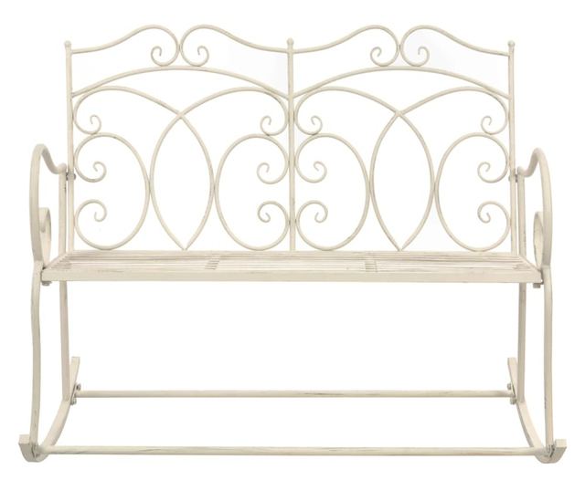 Vrtna klupa 104 cm željezna antikna bijela