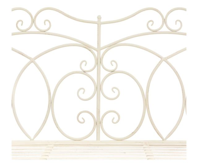 Vrtna klupa 104 cm željezna antikna bijela