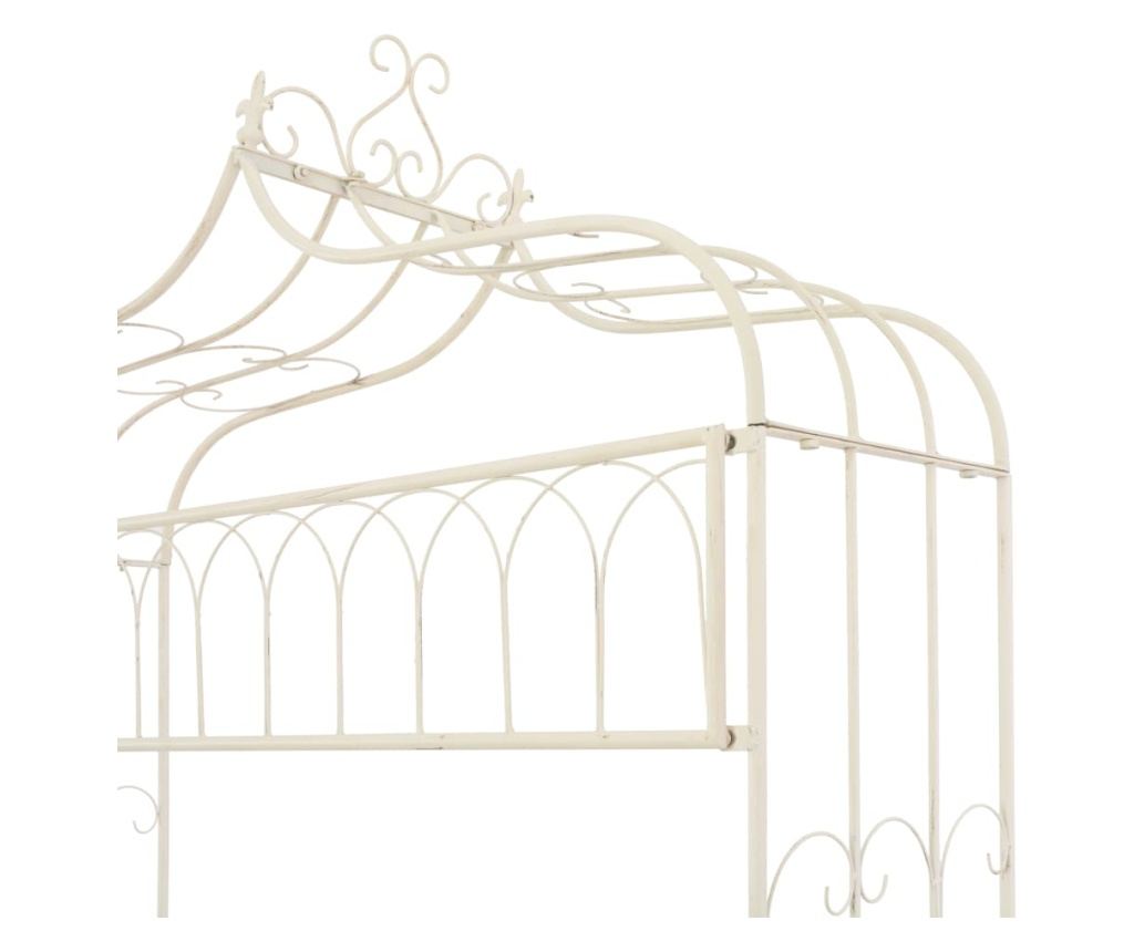 Vrtna klupa, starinsko bijela, 122 cm, željezo - 4