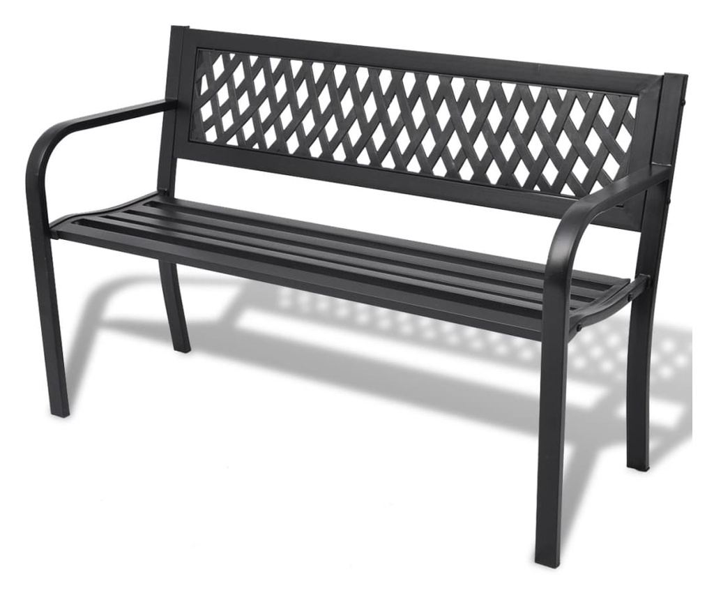 Vrtna klupa 118 cm čelik crna - 2