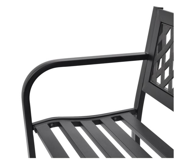 Vrtna klupa 118 cm čelik crna