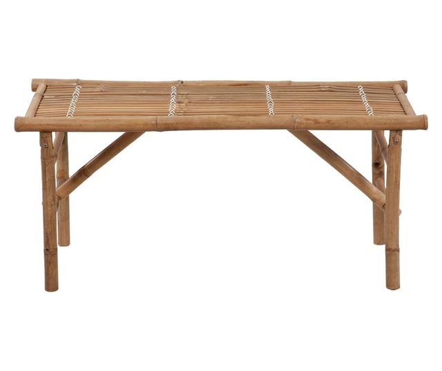 Сгъваема градинска пейка с възглавница, 118 см, бамбук