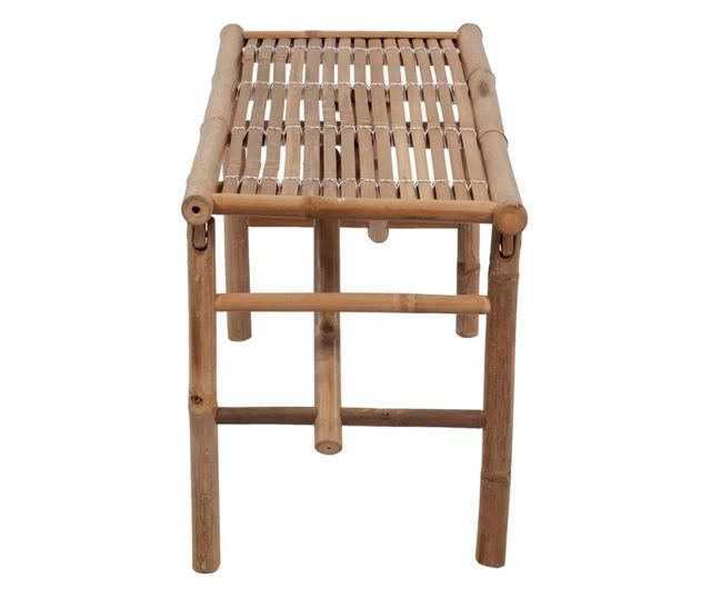 Сгъваема градинска пейка с възглавница, 118 см, бамбук