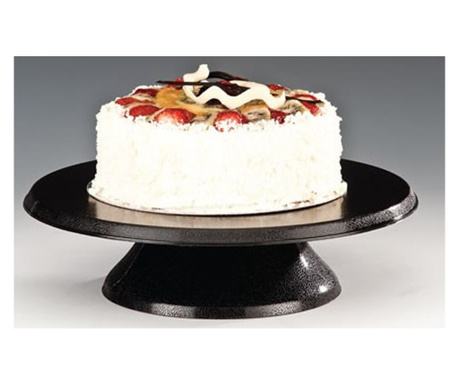 RAKI Stand rotativ ornare si prezentare tort, D30cm, policarbonat negru