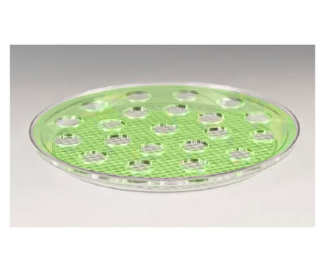 RAKI Tava servire shot-uri pentru 21 pahare, D34cm, policarbonat, verde neon